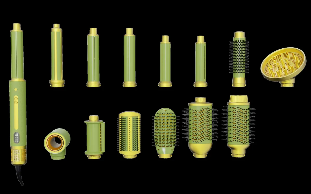 Hot-air styler with interchangeable brush heads