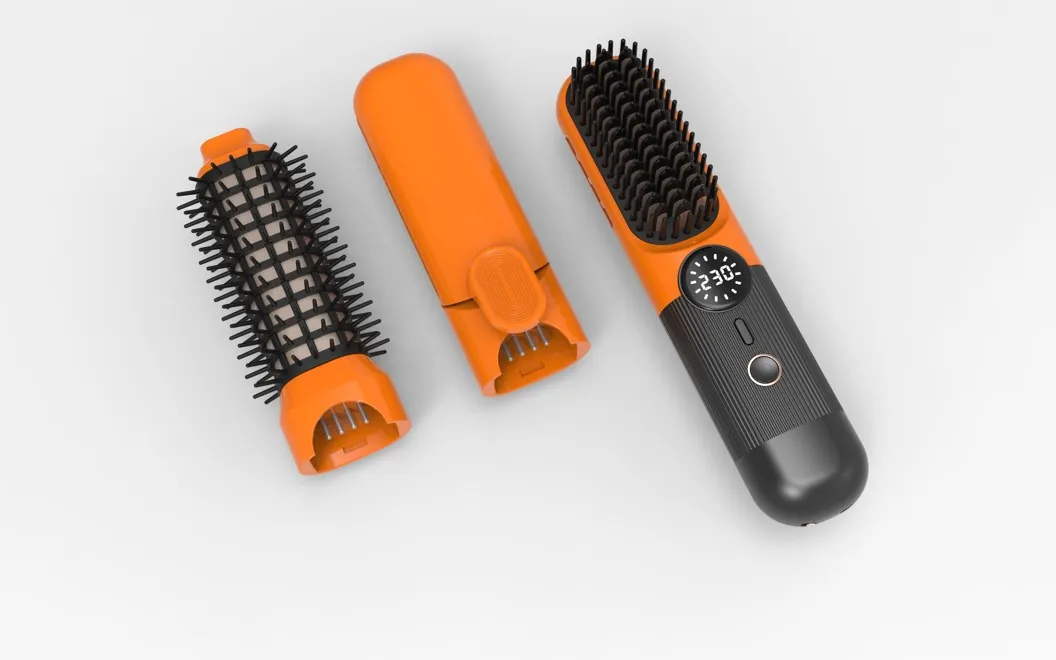 Hot-air styler and straightening brush