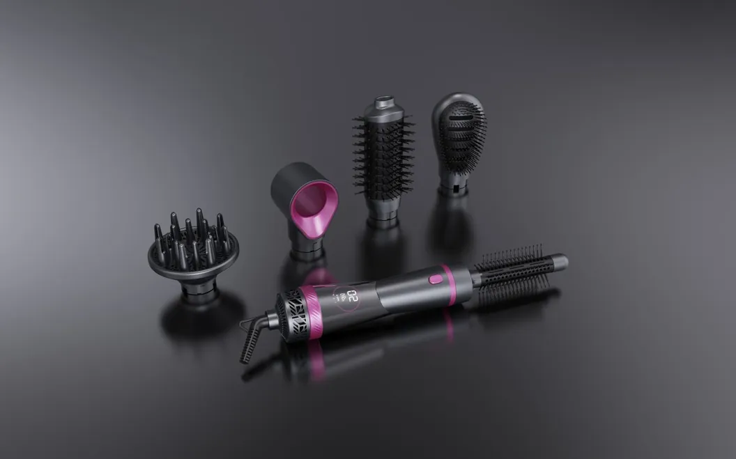 Multi-styler handle with diffuser and brush heads